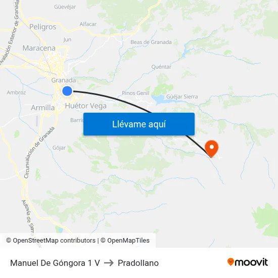 Manuel De Góngora 1 V to Pradollano map