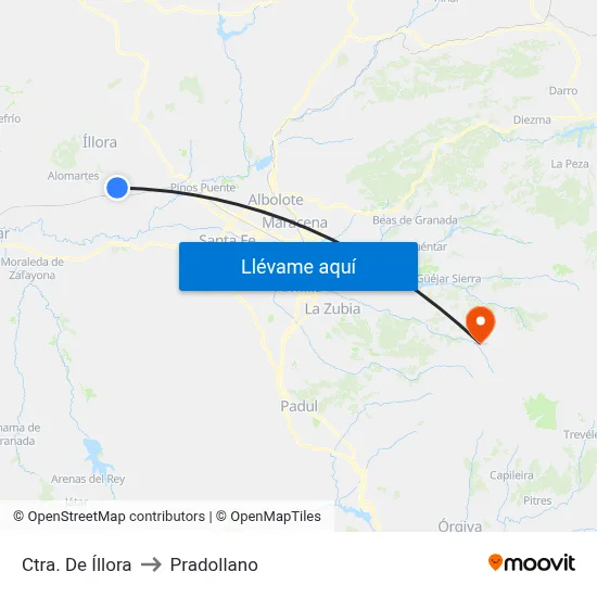 Ctra. De Íllora to Pradollano map