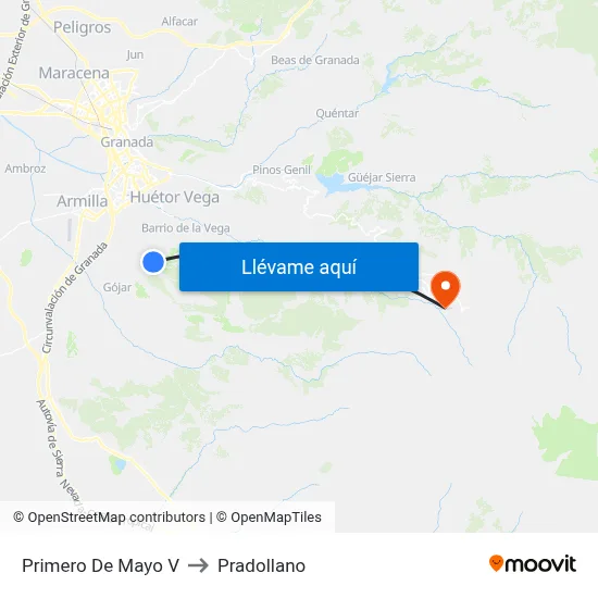 Primero De Mayo V to Pradollano map