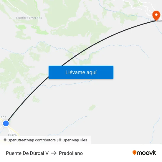 Puente De Dúrcal V to Pradollano map
