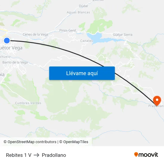 Rebites 1 V to Pradollano map