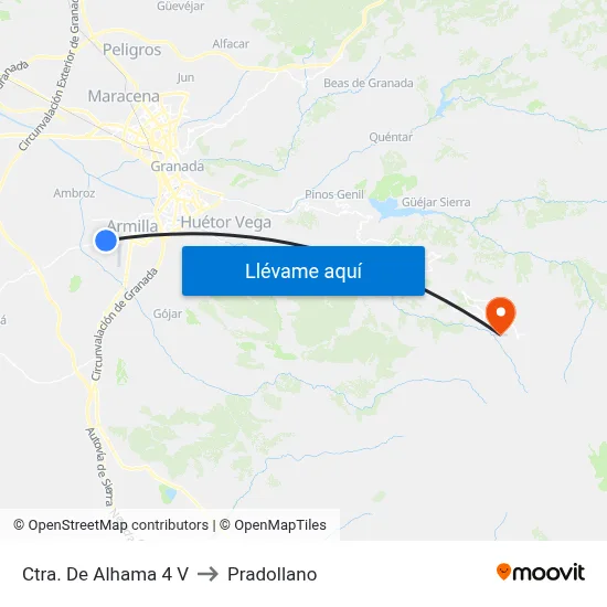 Ctra. De Alhama 4 V to Pradollano map