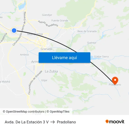 Avda. De La Estación 3 V to Pradollano map