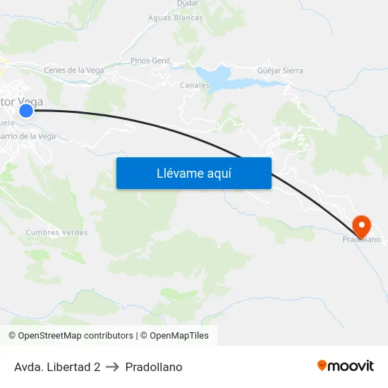 Avda. Libertad 2 to Pradollano map