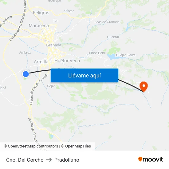 Cno. Del Corcho to Pradollano map