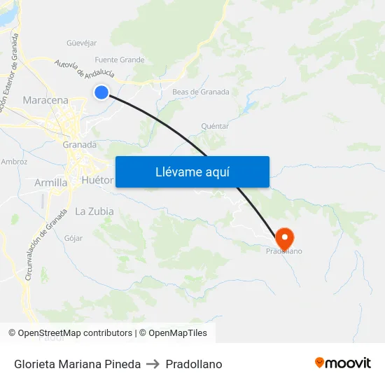 Glorieta Mariana Pineda to Pradollano map