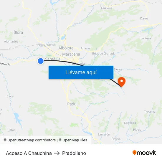 Acceso A Chauchina to Pradollano map