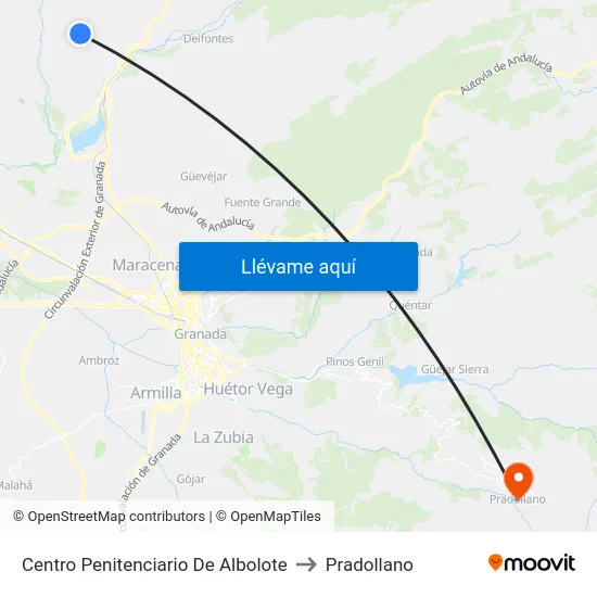 Centro Penitenciario De Albolote to Pradollano map