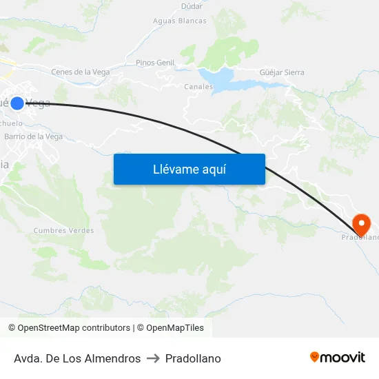Avda. De Los Almendros to Pradollano map