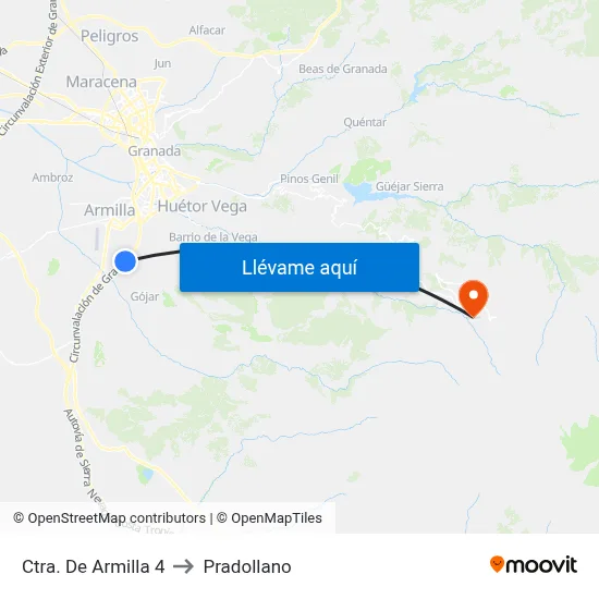 Ctra. De Armilla 4 to Pradollano map