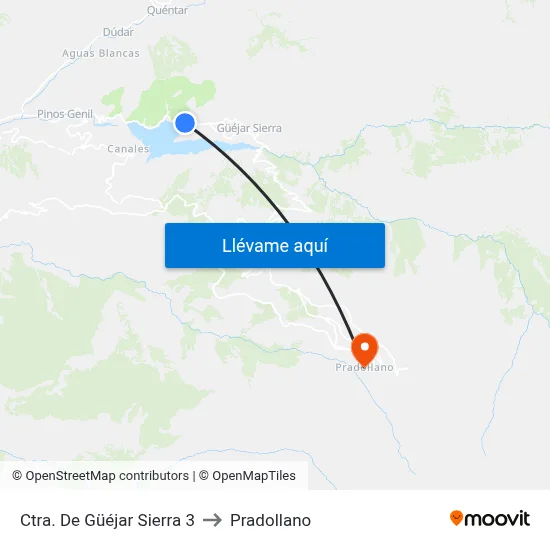 Ctra. De Güéjar Sierra 3 to Pradollano map