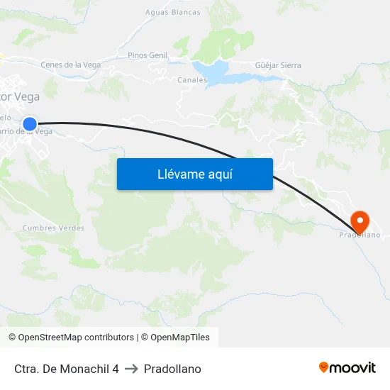 Ctra. De Monachil 4 to Pradollano map