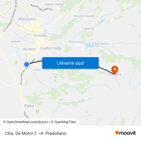 Ctra. De Motril 2 to Pradollano map