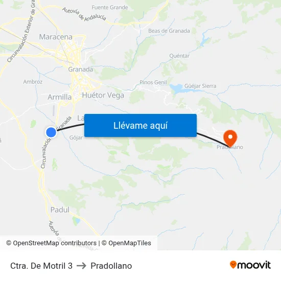 Ctra. De Motril 3 to Pradollano map