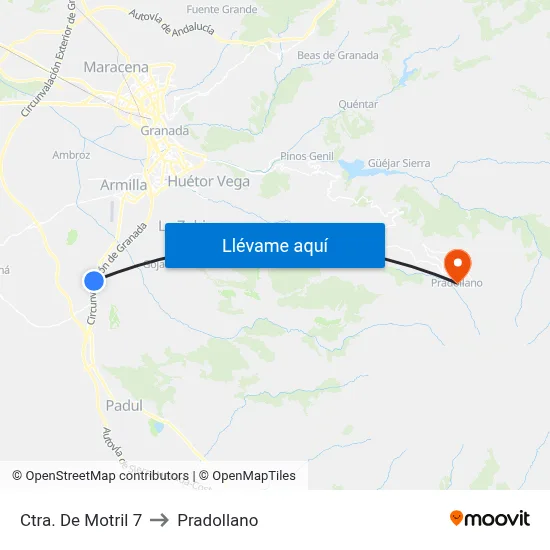 Ctra. De Motril 7 to Pradollano map