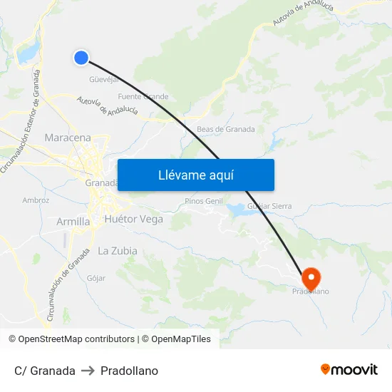 C/ Granada to Pradollano map