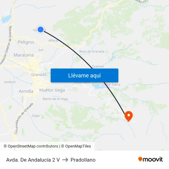 Avda. De Andalucía 2 V to Pradollano map