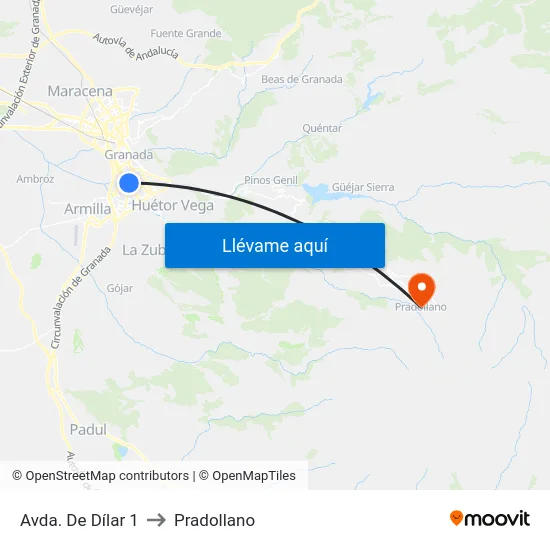 Avda. De Dílar 1 to Pradollano map