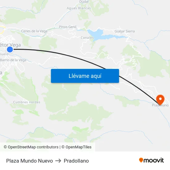 Plaza Mundo Nuevo to Pradollano map