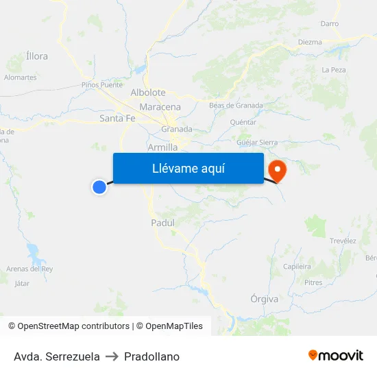 Avda. Serrezuela to Pradollano map