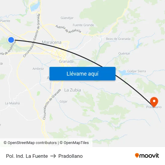 Pol. Ind. La Fuente to Pradollano map