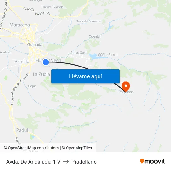Avda. De Andalucía 1 V to Pradollano map