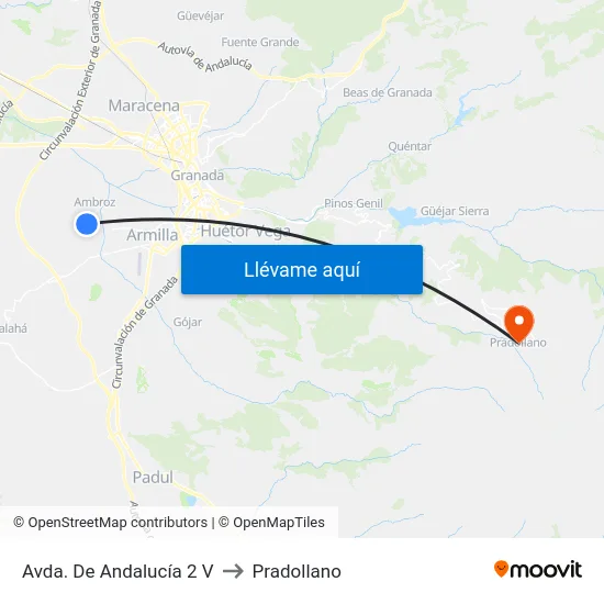 Avda. De Andalucía 2 V to Pradollano map