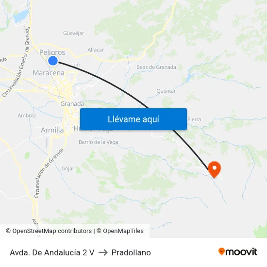 Avda. De Andalucía 2 V to Pradollano map