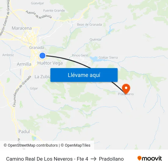 Camino Real De Los Neveros - Fte 4 to Pradollano map