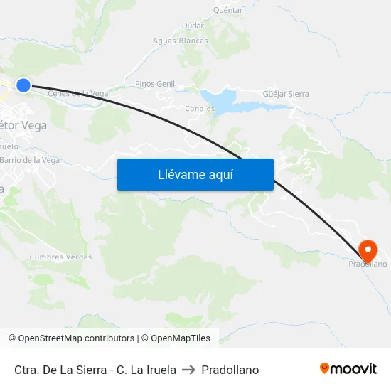 Ctra. De La Sierra - C. La Iruela to Pradollano map