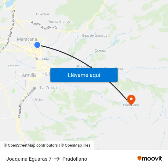 Joaquina Eguaras 7 to Pradollano map