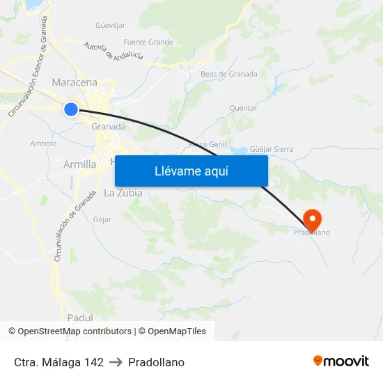 Ctra. Málaga 142 to Pradollano map