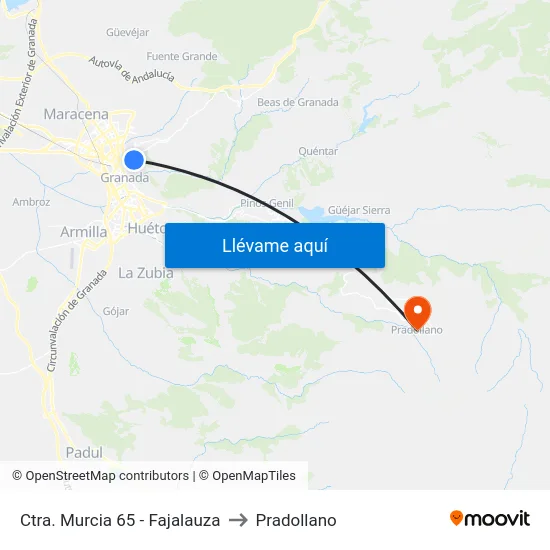 Ctra. Murcia 65 - Fajalauza to Pradollano map