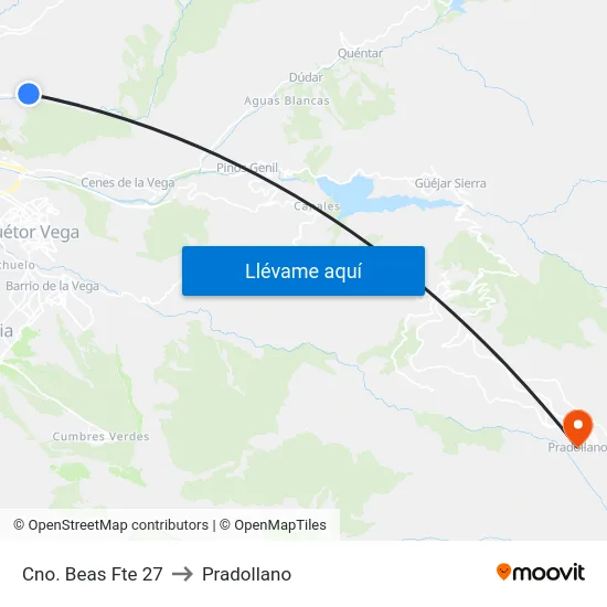 Cno. Beas Fte 27 to Pradollano map