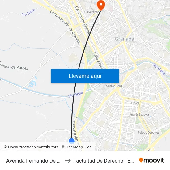 Avenida Fernando De Los Rios, 91 to Factultad De Derecho - Edificio Aulario map