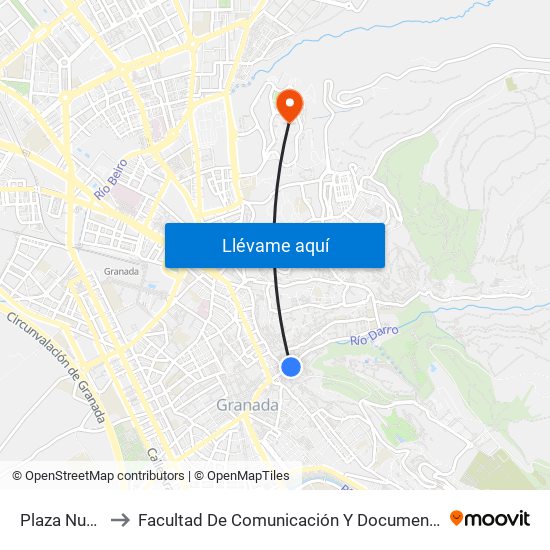 Plaza Nueva to Facultad De Comunicación Y Documentación map