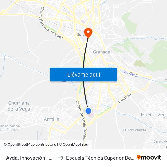 Avda. Innovación - Parque Tecnológico to Escuela Técnica Superior De Ingeniería De Edificación map