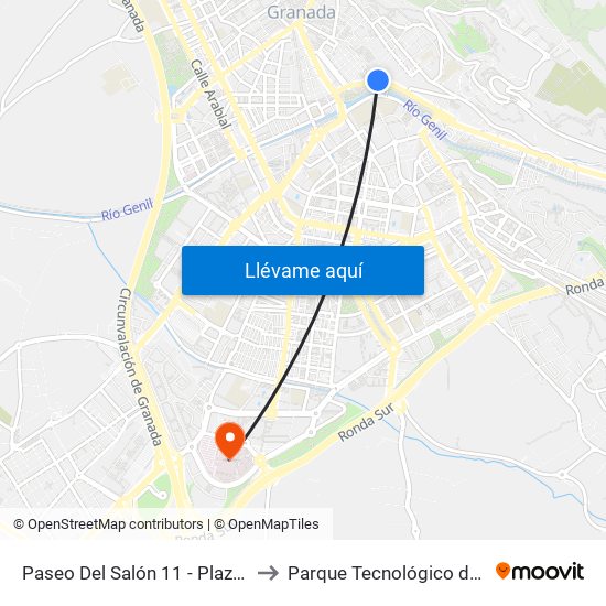 Paseo Del Salón 11 - Plaza Carretas to Parque Tecnológico de la Salud map