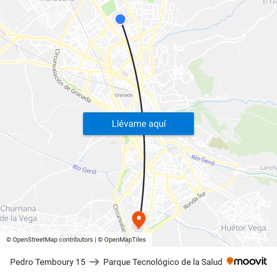 Pedro Temboury 15 to Parque Tecnológico de la Salud map