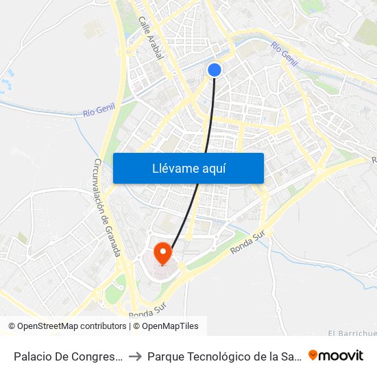 Palacio De Congresos to Parque Tecnológico de la Salud map