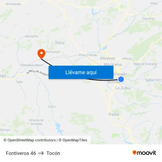 Fontiveros 46 to Tocón map