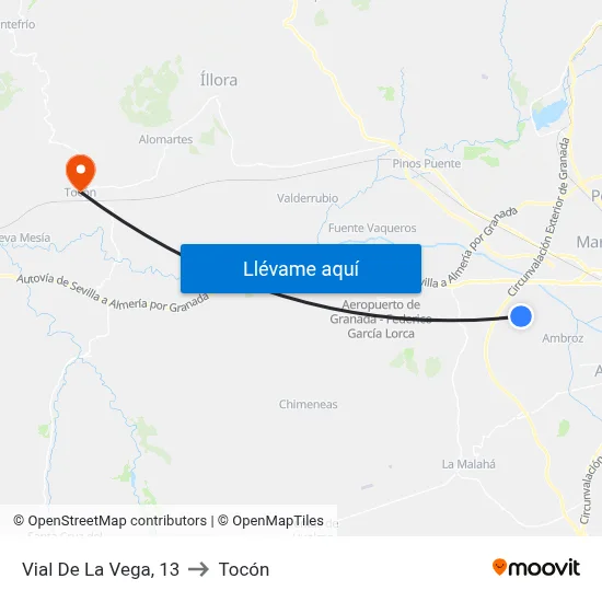 Vial De La Vega, 13 to Tocón map