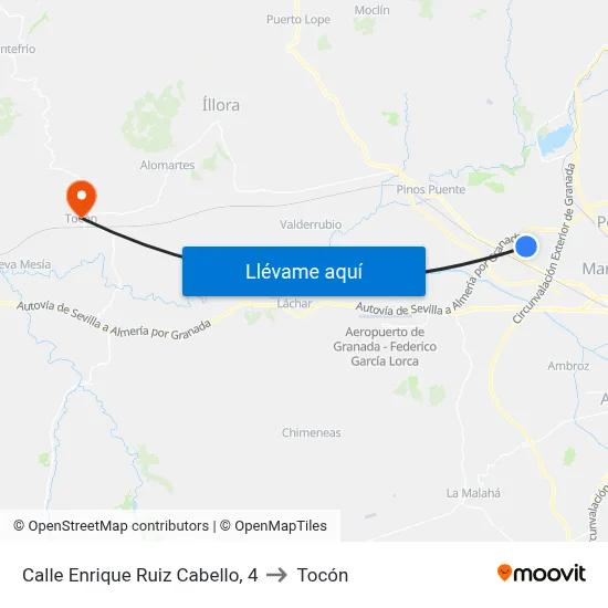 Calle Enrique Ruiz Cabello, 4 to Tocón map