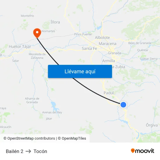 Bailén 2 to Tocón map