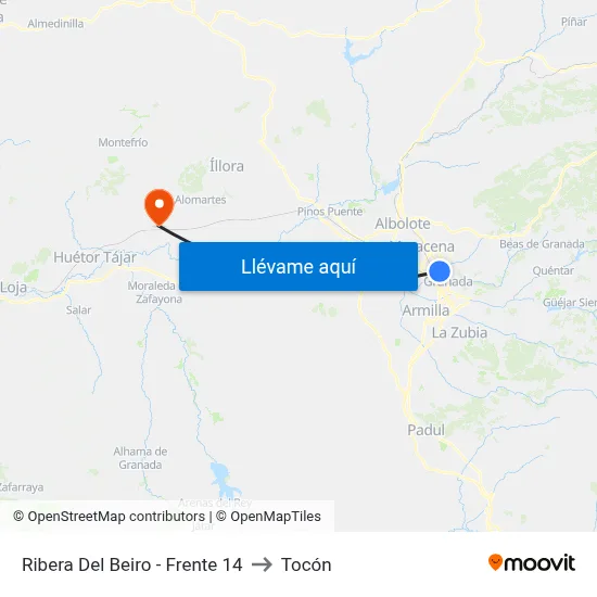 Ribera Del Beiro - Frente 14 to Tocón map