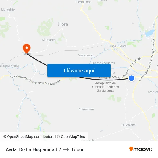 Avda. De La Hispanidad 2 to Tocón map