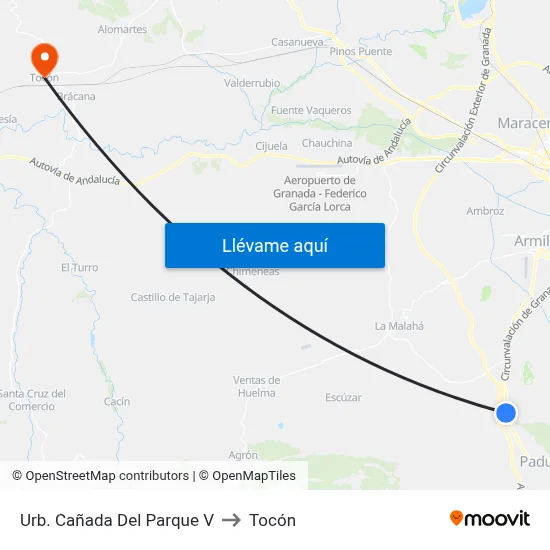 Urb. Cañada Del Parque V to Tocón map