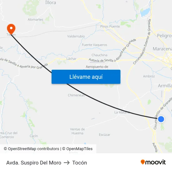 Avda. Suspiro Del Moro to Tocón map