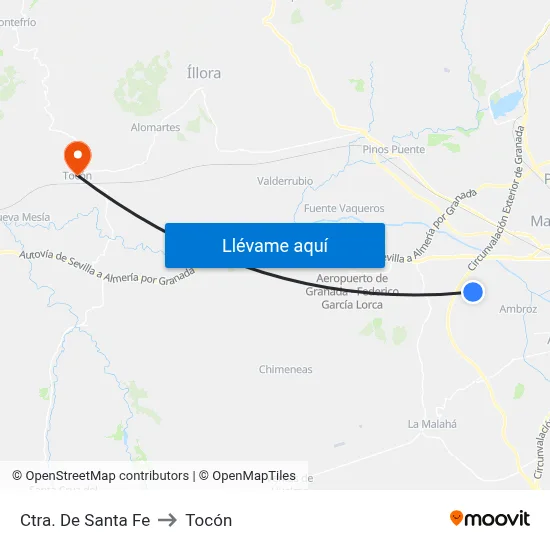 Ctra. De Santa Fe to Tocón map