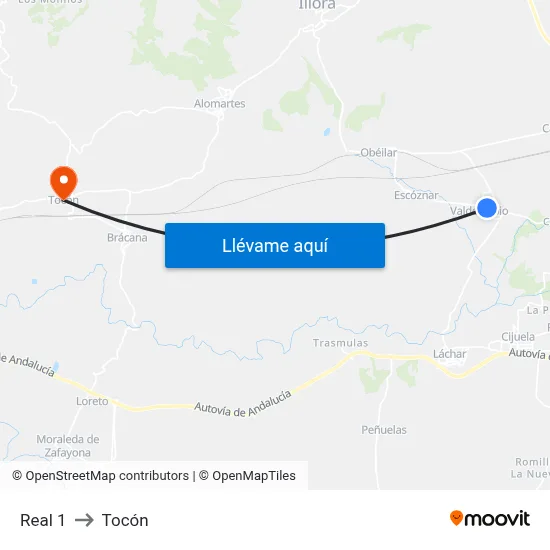 Real 1 to Tocón map